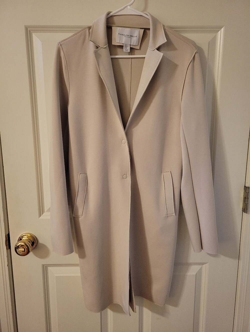 Carolina Belle Montreal Tan Long Blazer Jacket XS